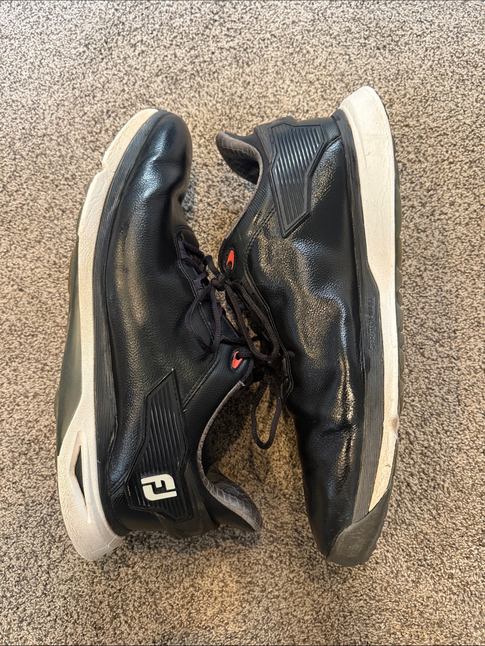 FootJoy Black Athletic Golf Shoes with White Soles